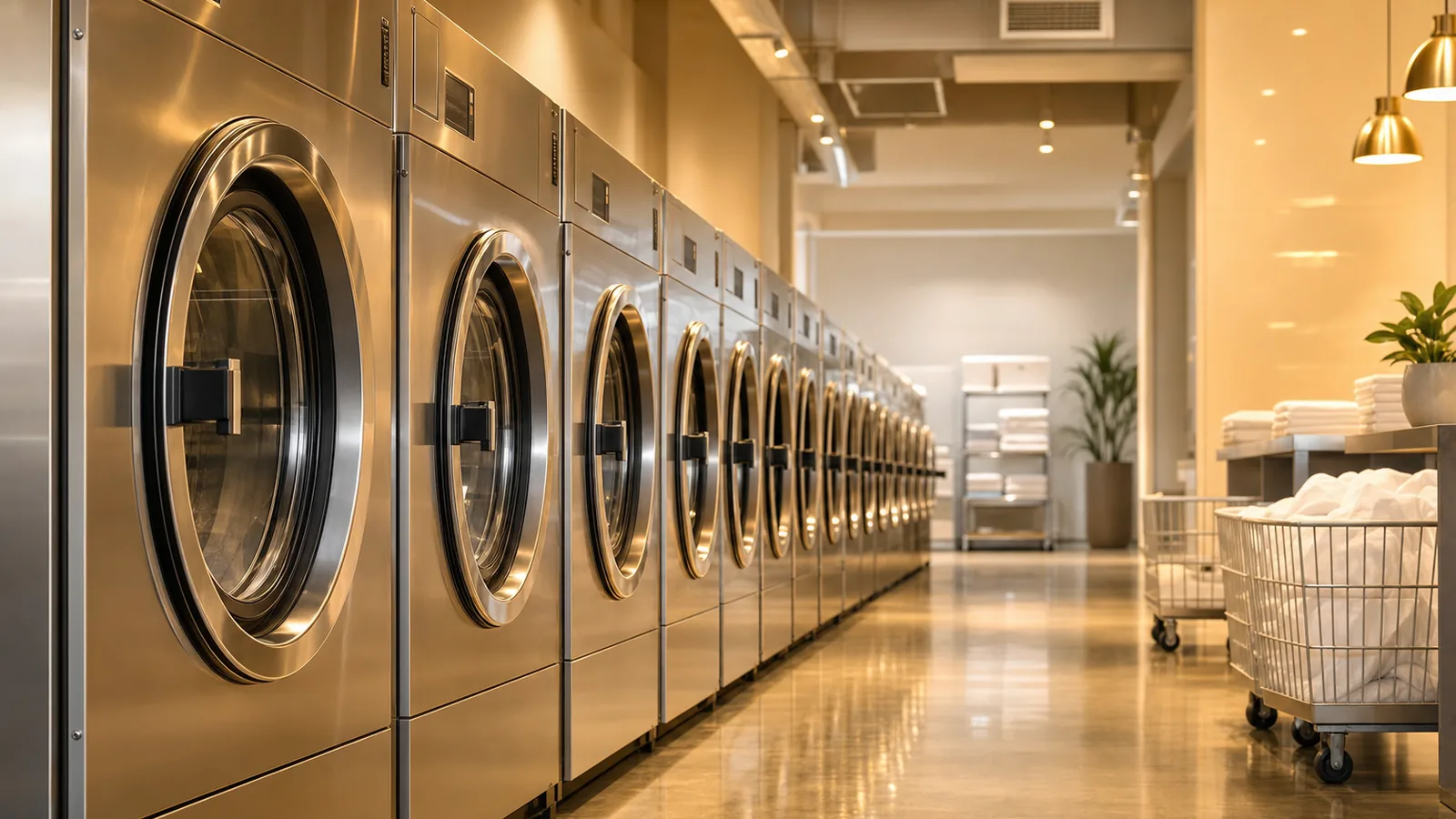 Clean modern commercial laundry facility in Henderson, Nevada